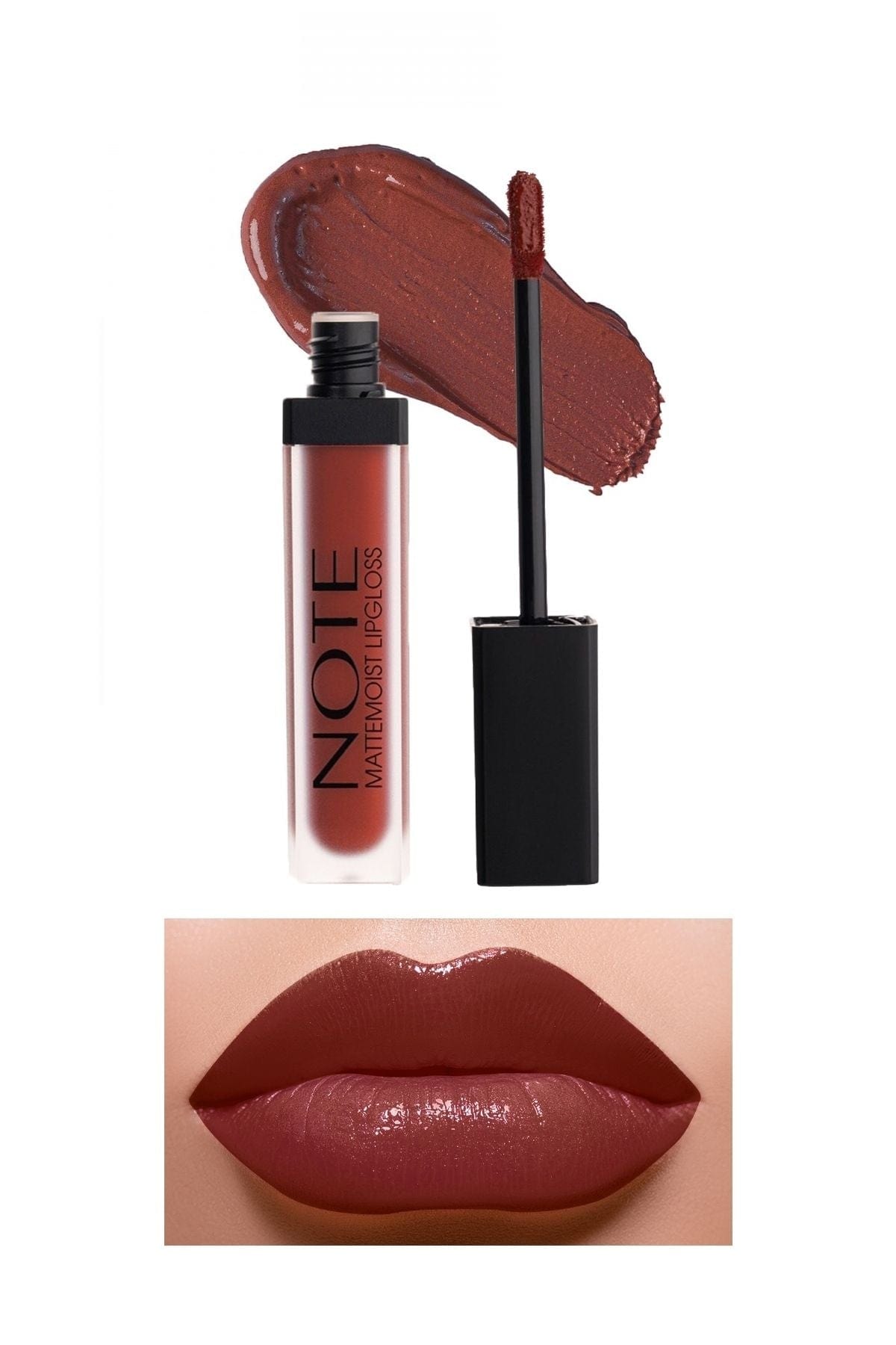 Note Cosmetics Mattemoist Lipgloss Semi Matte Satin Finish Liquid Lipstick-408 Femme Fatale 8680705339081