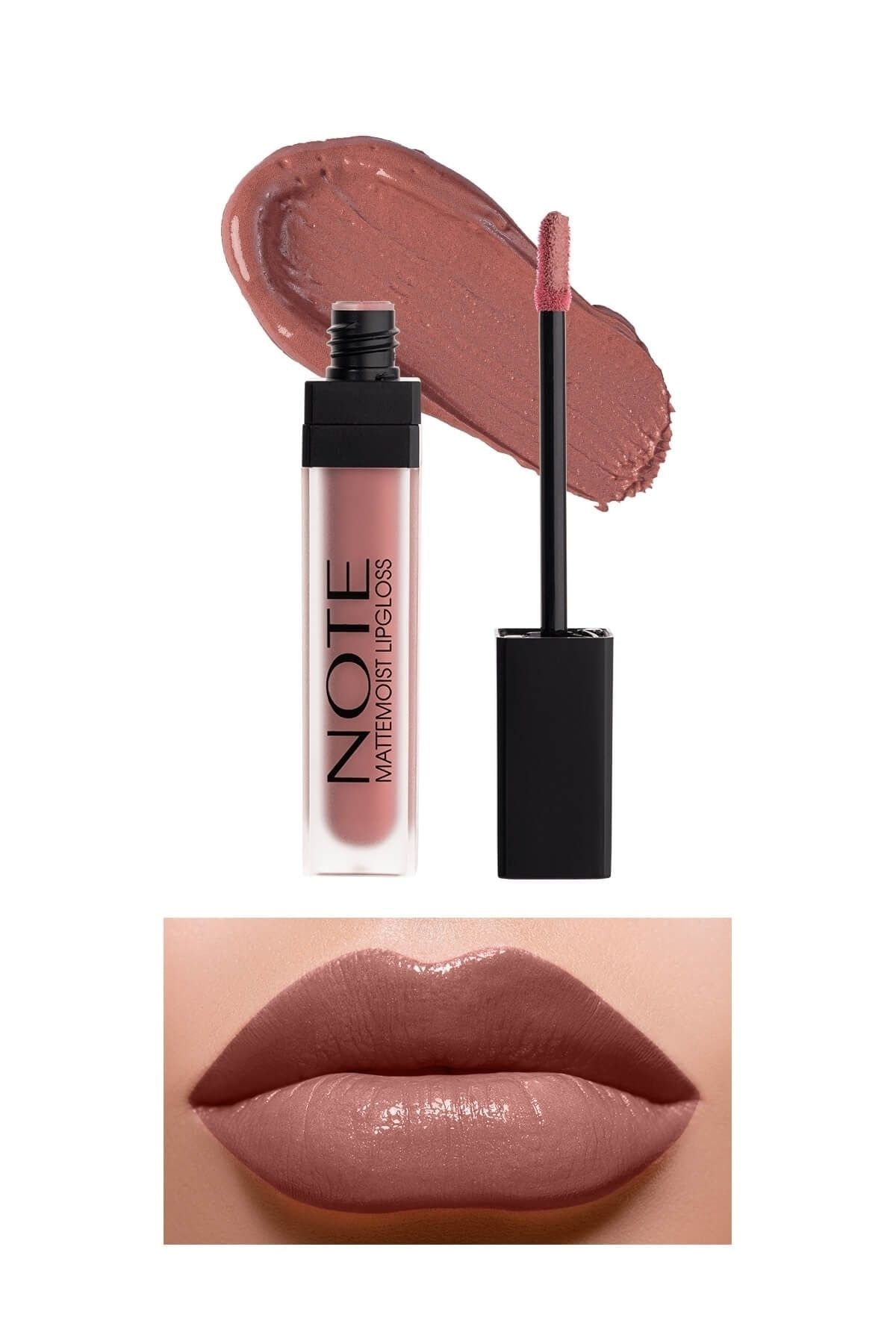 Note Cosmetics Mattemoist Lipgloss Semi Matte Satin Finish Liquid Lipstick-410 Sandal Wood 8680705339104