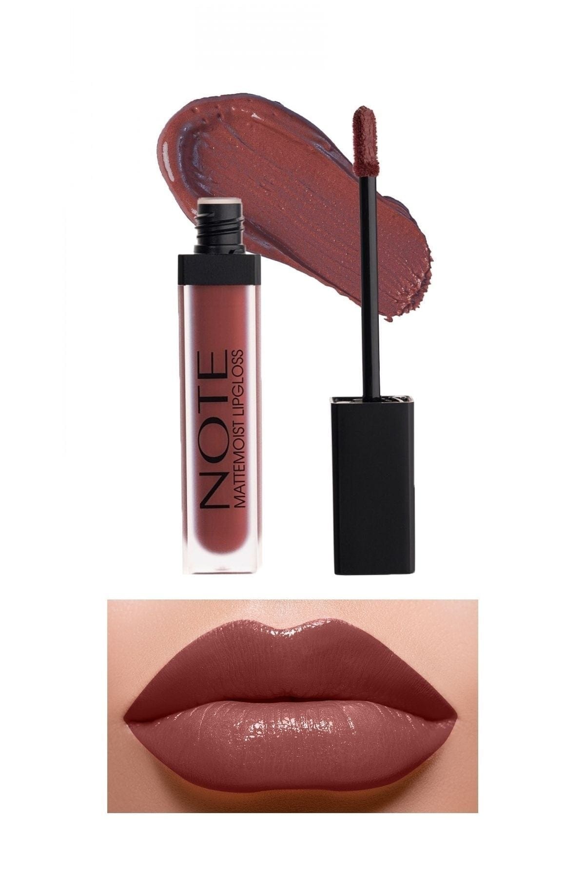 Note Cosmetics Mattemoist Lipgloss Semi Matte Satin Finish Liquid Lipstick-415 Shy Berry 8680705339159