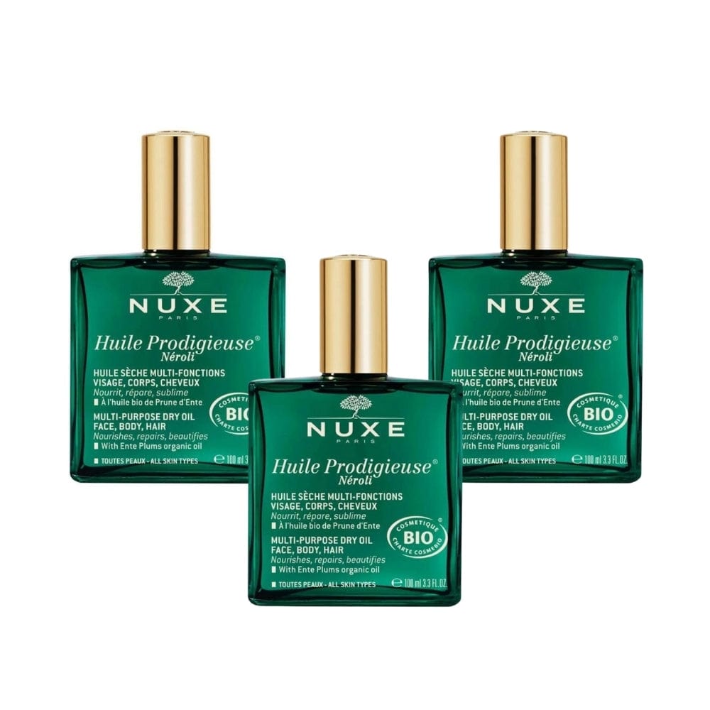 NUXE Huile Prodigieuse Neroli Multipurpose Dry Oil 100 ml 3 Pack 715936240559