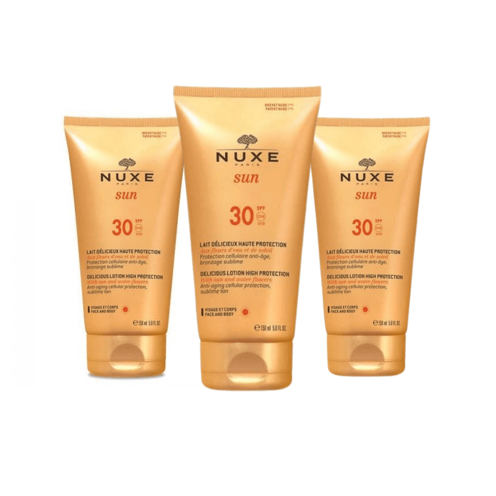 Nuxe Sun Lait Delicieux Protection Spf30 150ml 3 Pack 715936231649