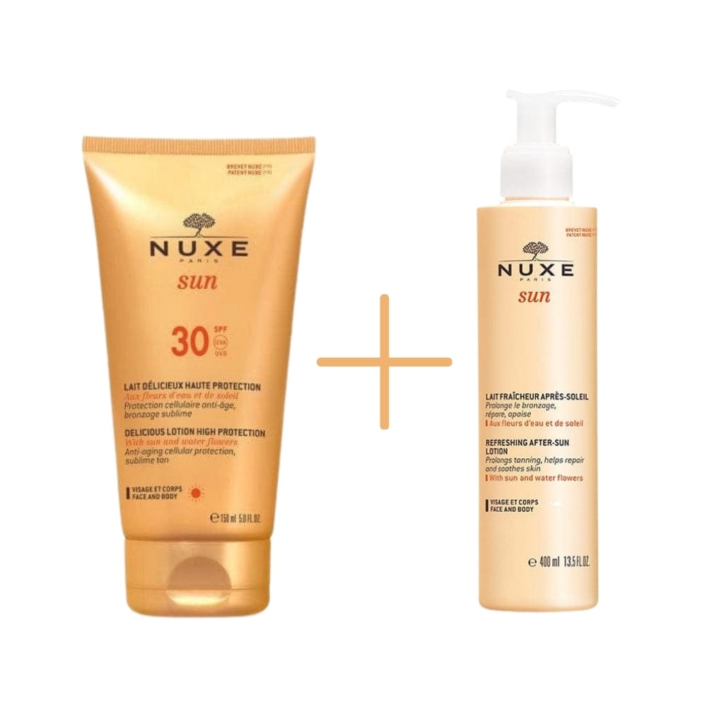 Nuxe Sun Lait Delicieux Protection Spf30 150ml & Refreshing After Sun Lotion 400ml 757279514522