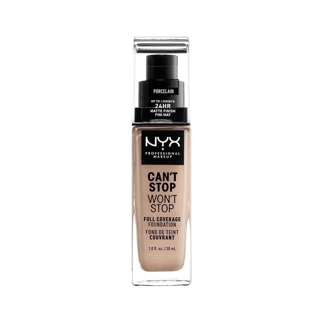 NYX Professional Makeup Foundation - Can't Stop Won't Stop Full Coverage Foundation  03 Porcelain 30 ml 800897157180