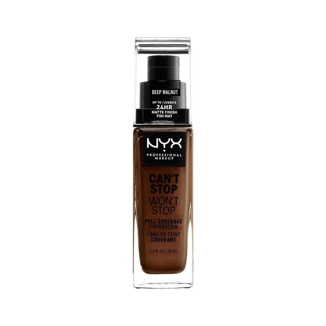 NYX Professional Makeup Foundation - Can't Stop Won't Stop Full Coverage Foundation Deep Walnut 800897181277