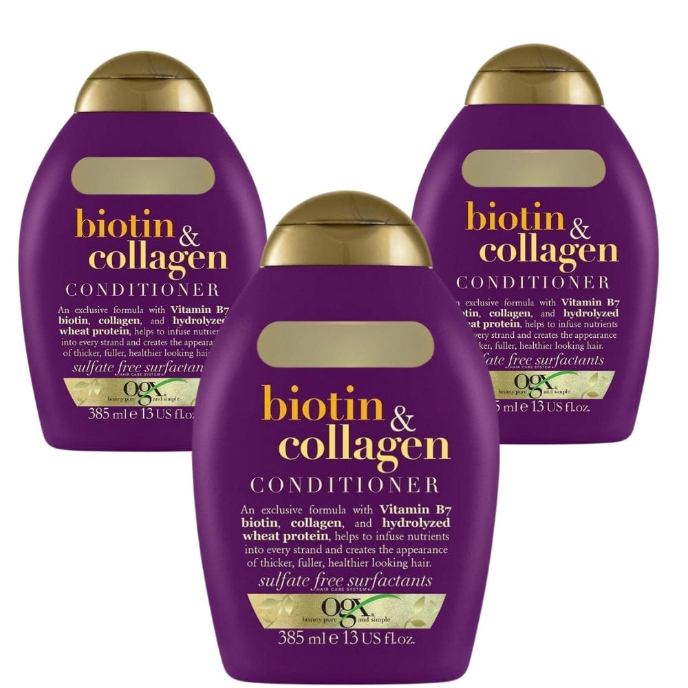 OGX Biotin & Collagen Full Plumping and Lengthening Conditioner 385 ml 3 Pack 715936234176