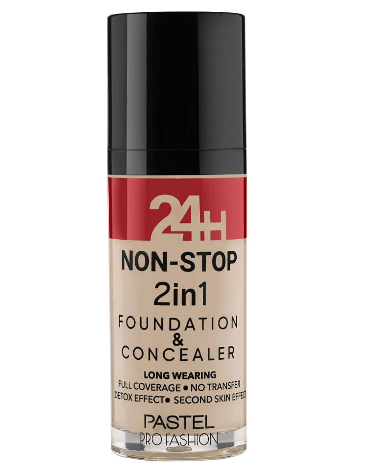 Pastel 24H Non-Stop 2in1 Foundation & Concealer - 601 Cool 8690644335013