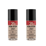 Pastel 24H Non-Stop 2in1 Foundation & Concealer - 602 Light Porcelain 2 Pack 757279511187