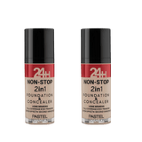 Pastel 24H Non-Stop 2in1 Foundation & Concealer - 602 Light Porcelain 2 Pack 757279511187