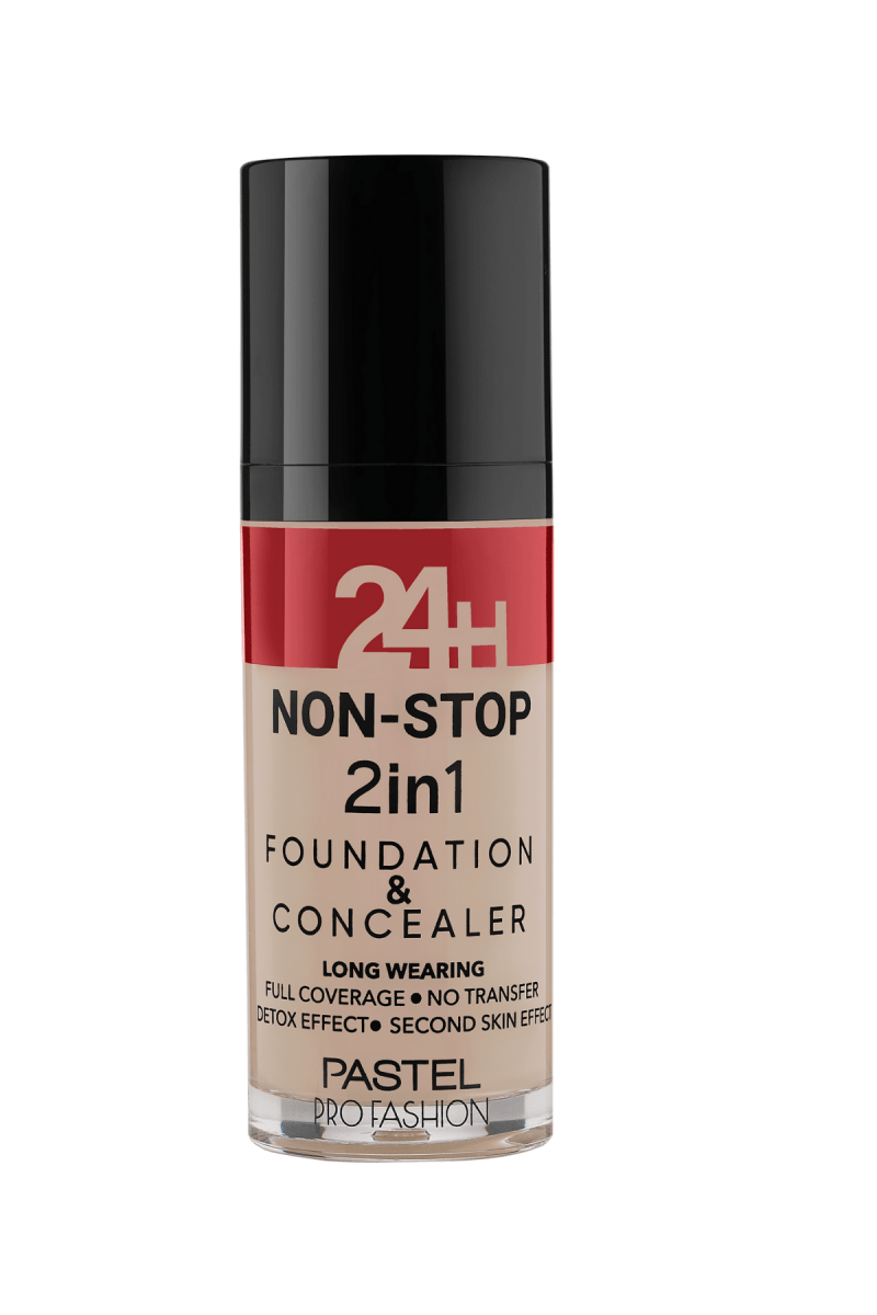 Pastel 24H Non-Stop 2in1 Foundation & Concealer - 602 Light Porcelain 8690644335020