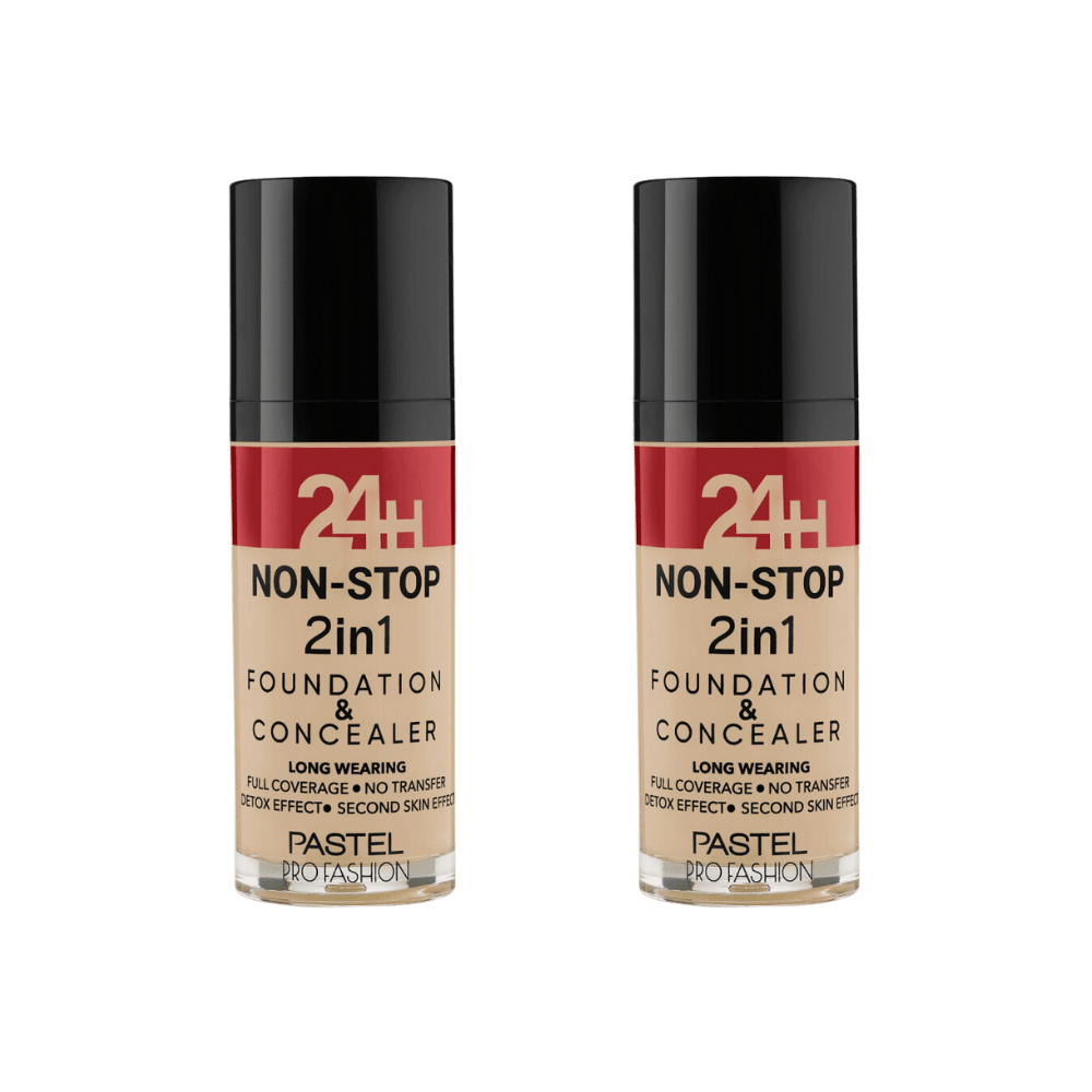 Pastel 24H Non-Stop 2in1 Foundation & Concealer - 604 Vanilla 2 Pack 757279511217