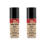 Pastel 24H Non-Stop 2in1 Foundation & Concealer - 604 Vanilla 2 Pack 757279511217