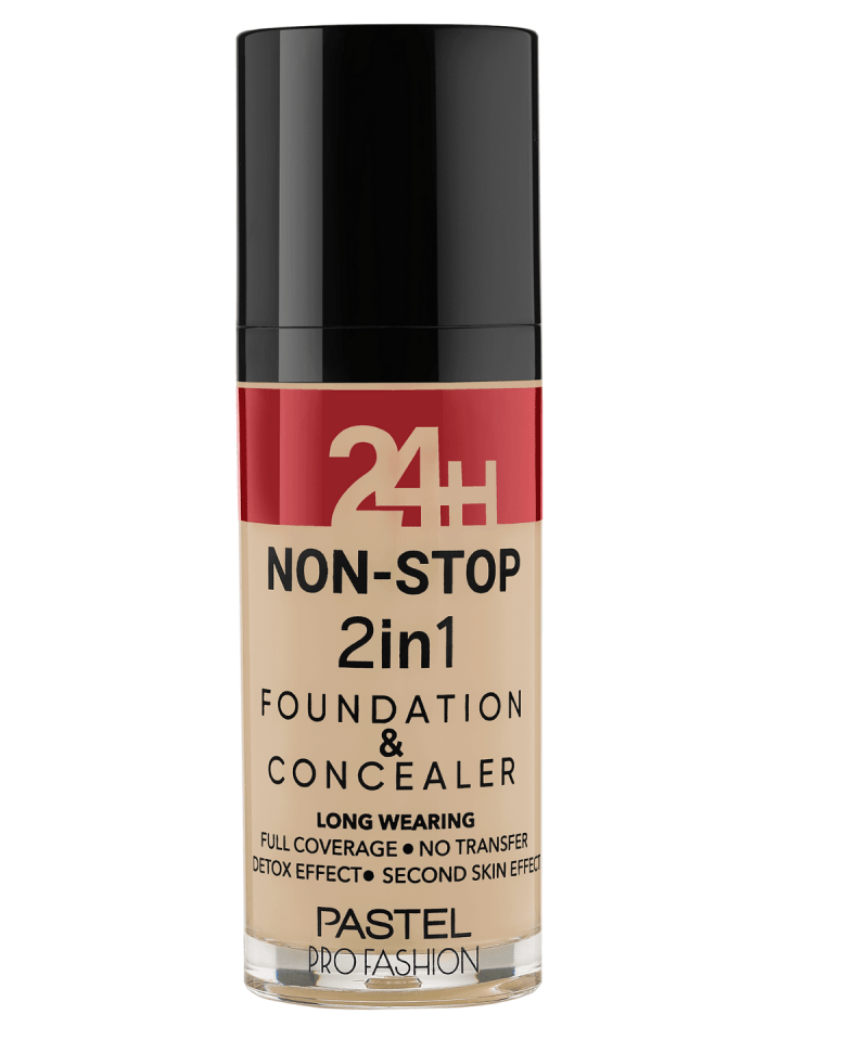 Pastel 24H Non-Stop 2in1 Foundation & Concealer - 604 Vanilla 8690644335044