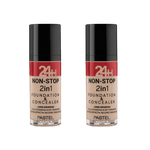 Pastel 24H Non-Stop 2in1 Foundation & Concealer - 606 Warm 2 Pack 757279511224