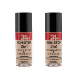 Pastel 24H Non-Stop 2in1 Foundation & Concealer - 606 Warm 2 Pack 757279511224