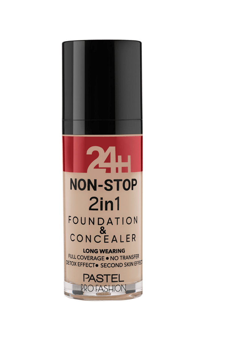 Pastel 24H Non-Stop 2in1 Foundation & Concealer - 606 Warm 8690644335068