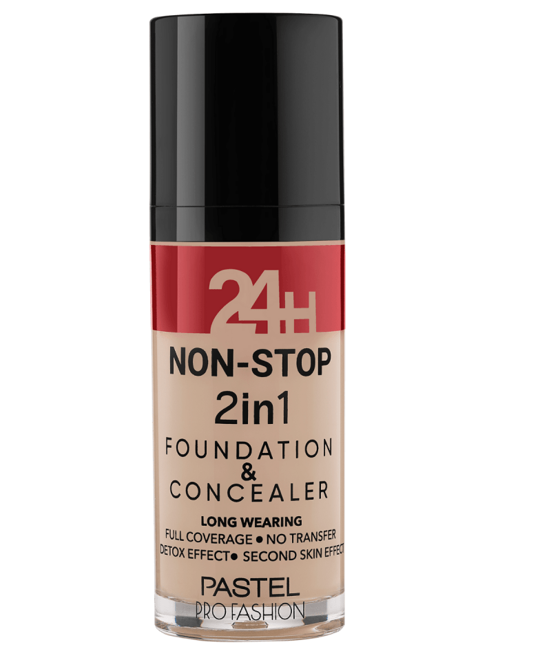 Pastel 24H Non-Stop 2in1 Foundation & Concealer - 606 Warm 8690644335068