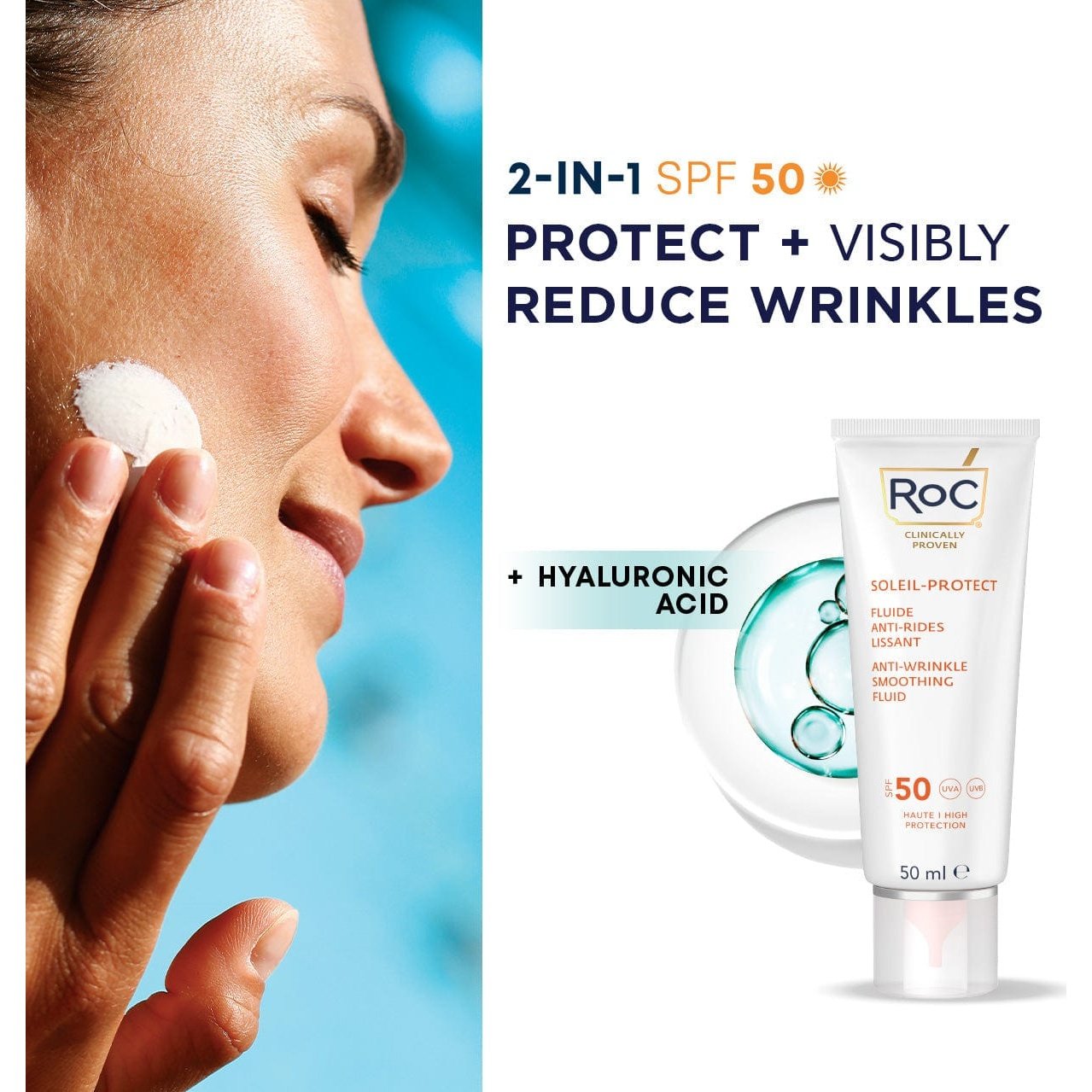 Roc Anti Wrinkle Face Sunscreen Spf 50+ 50 ml 1210000800077