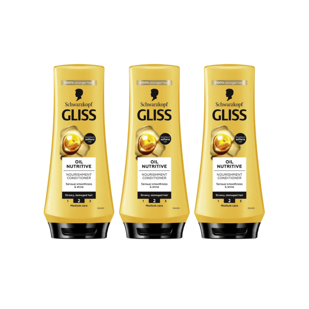 Schwarzkopf Gliss Conditioner Oil Nutritive 360 ml 3 Pack 757279510814