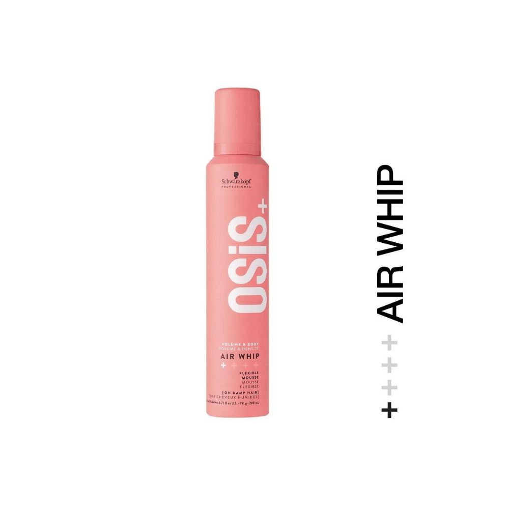 Schwarzkopf Osis Air Whip Volume and Hold Flexible Foam 200ml | Moist Hair Feel, Heat Protection 4045787936414