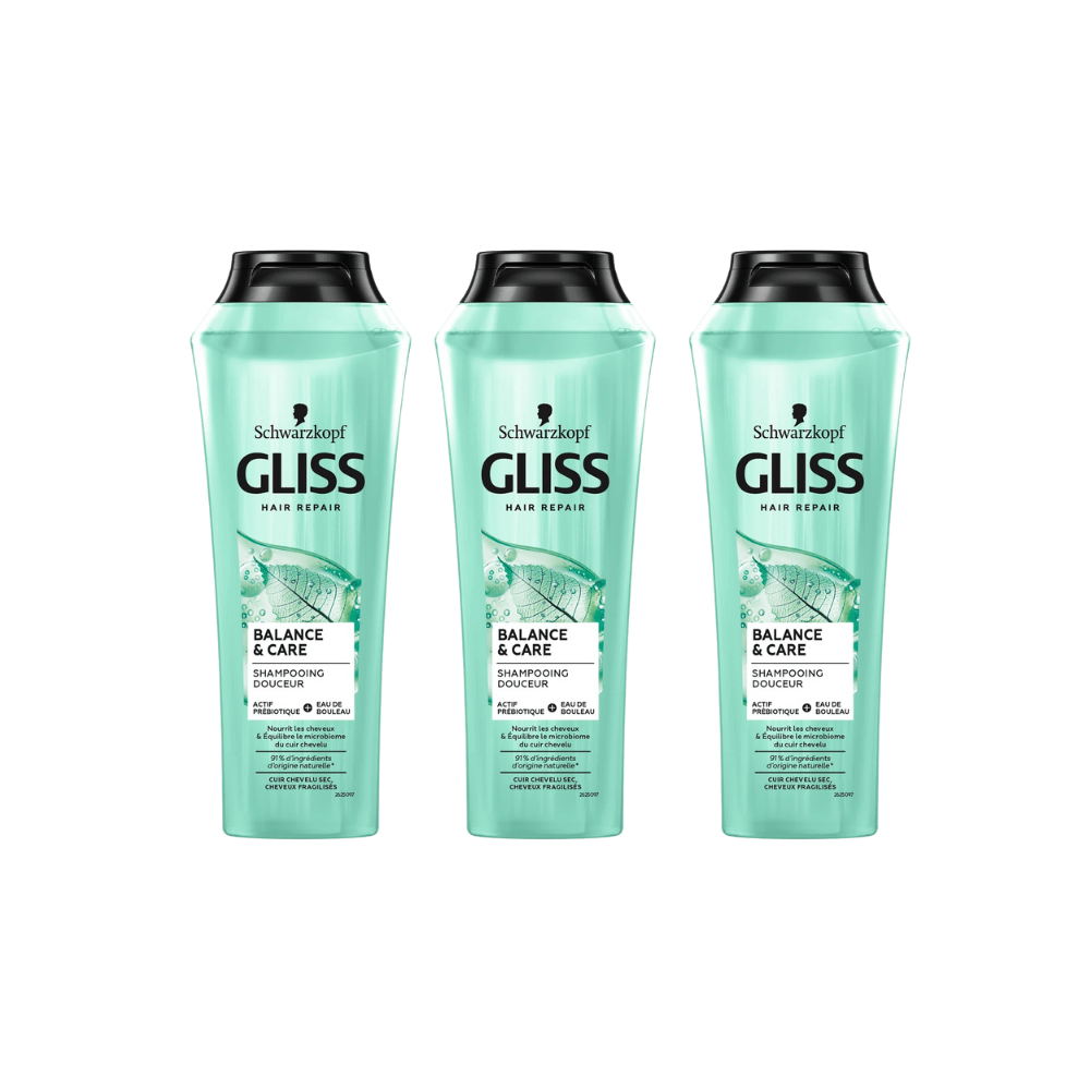 Schwarzkopf Gliss Nutribalance Repair Shampoo 360ml 3 Pack 757279513914