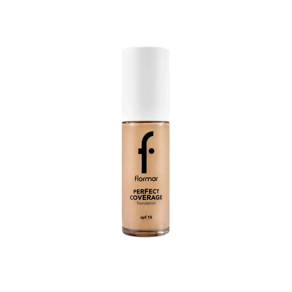 Flormar Perfect Coverage Highly Pigmented & Semi-gloss Finish SPF15 Foundation 30ml - 121 Golden Natural