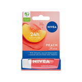 Nivea Peach Flavored Lip Balm and Gloss 24 Hour Moisturizing, Nourishing 4.8 gr