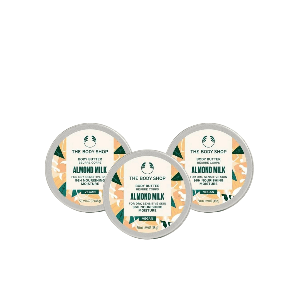 The Body Shop Almond Milk Body Butter 50ml 3 Pack 757279514799