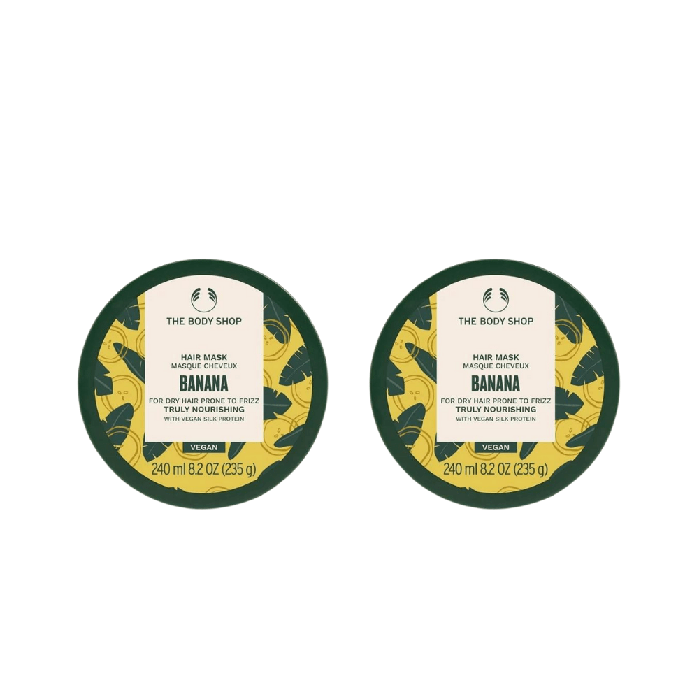 The Body Shop Banana Nourishing Hair Mask 240ml 2 Pack 757279514584