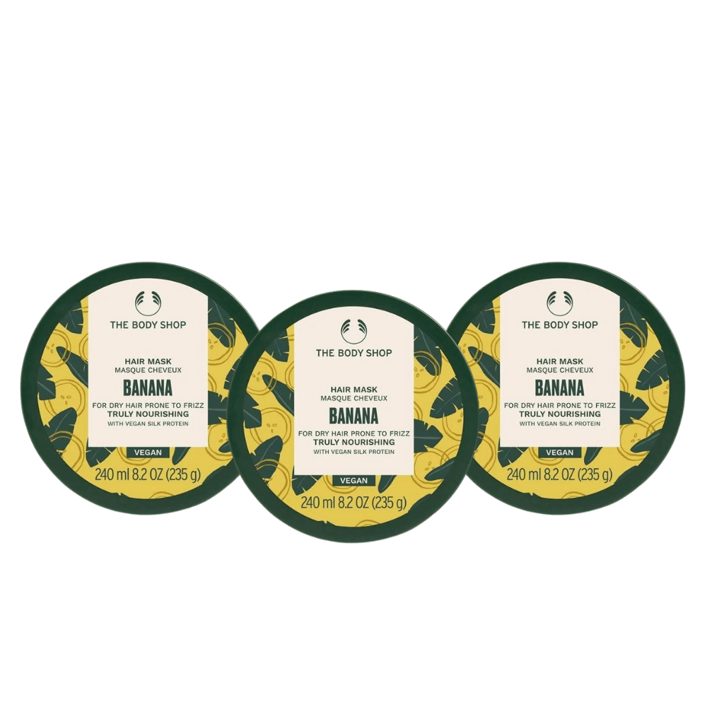 The Body Shop Banana Nourishing Hair Mask 240ml 3 Pack 757279514577