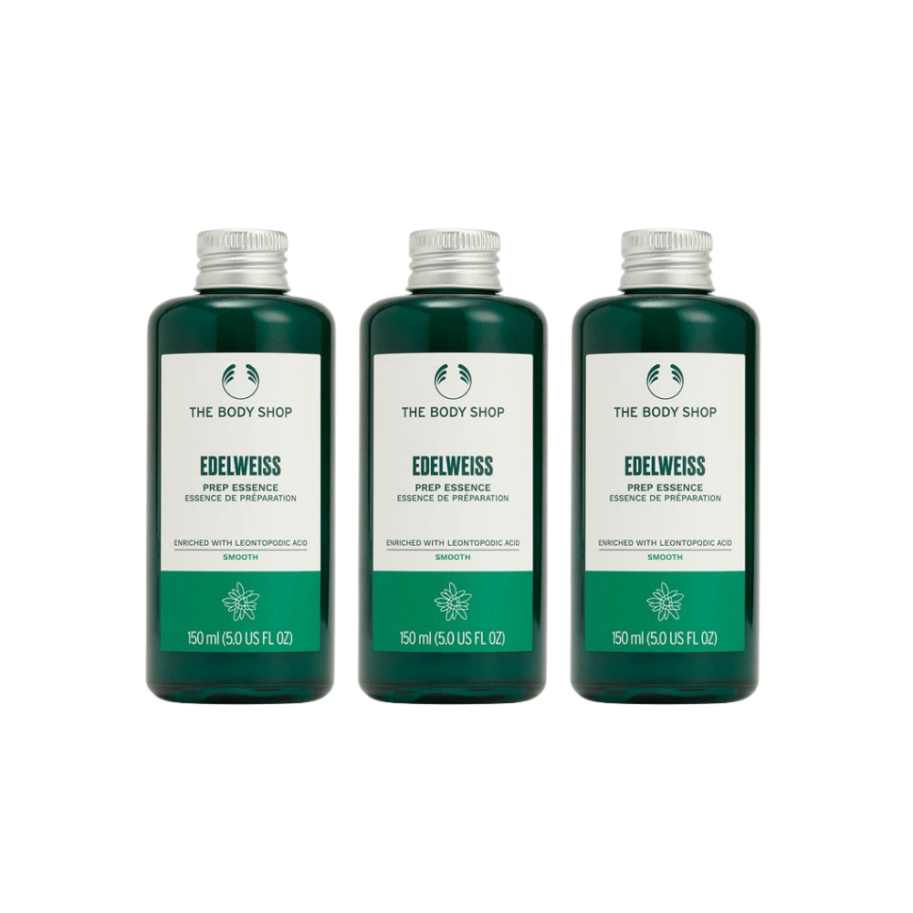 The Body Shop Prep Essence Edelweisss Moisturizing Toner 150ml 3 Pack 757279510371