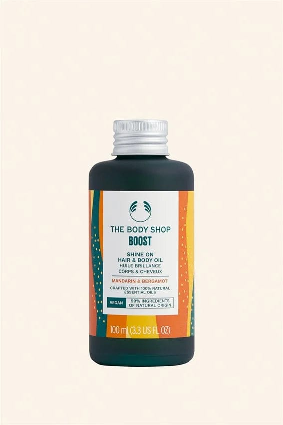 The Body Shop Boost Shine On Hair and Body Oil 100ml 5028197176990