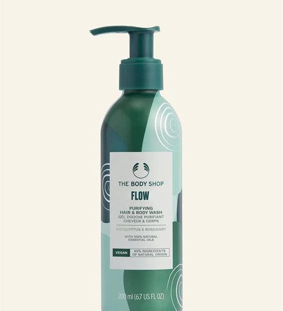 The Body Shop Flow Purifying Hair and Body Shampoo 200ml 5028197177430