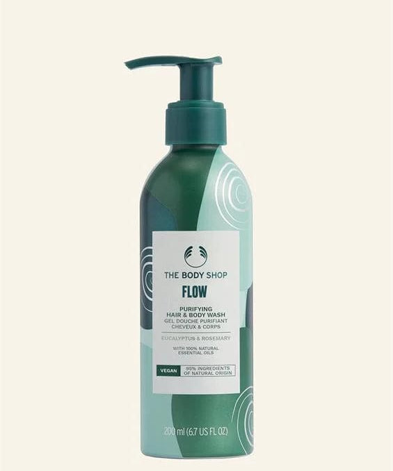 The Body Shop Flow Purifying Hair and Body Shampoo 200ml 5028197177430