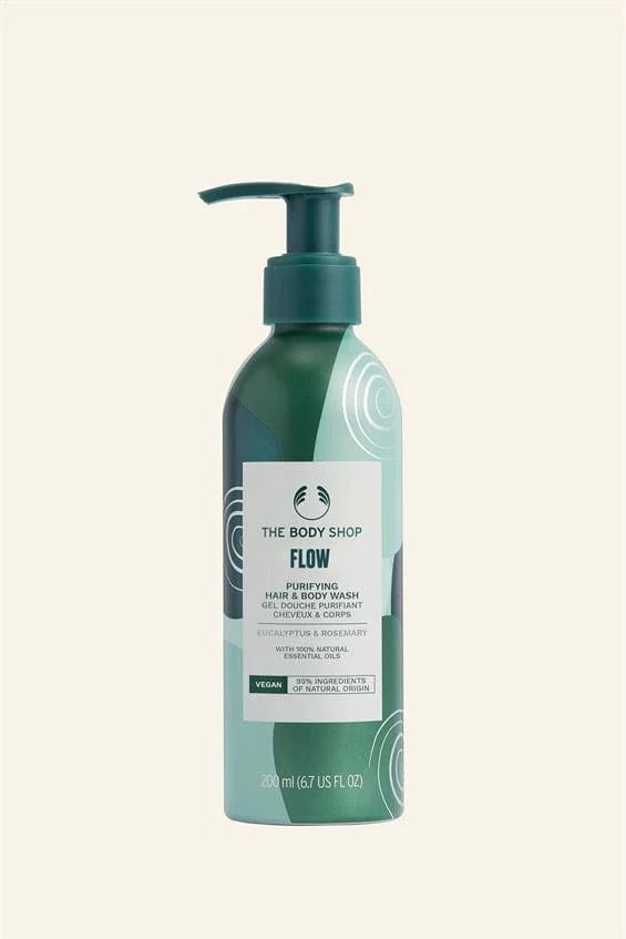 The Body Shop Flow Purifying Hair and Body Shampoo 200ml 5028197177430