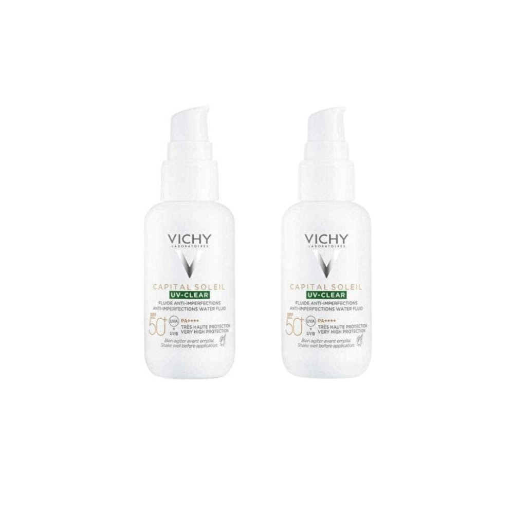 Vichy Capital Soleil UV-Clear Spf 50 Fluid Sunscreen 40 ml 2 Pack 715936231359