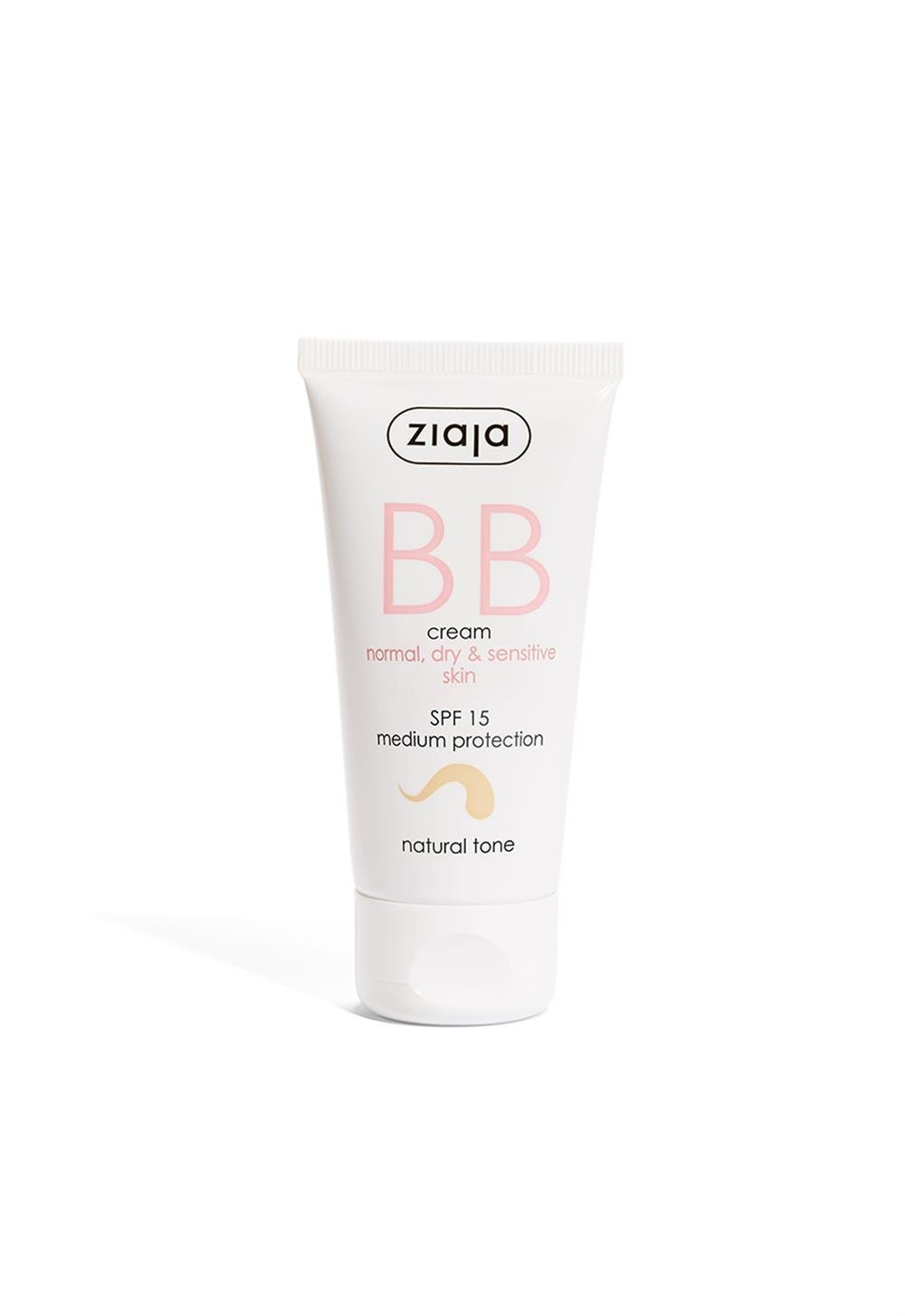 Ziaja BB Cream Natural Tone SPF15 for Normal, Dry and Sensitive Skin 50ml - Chivela