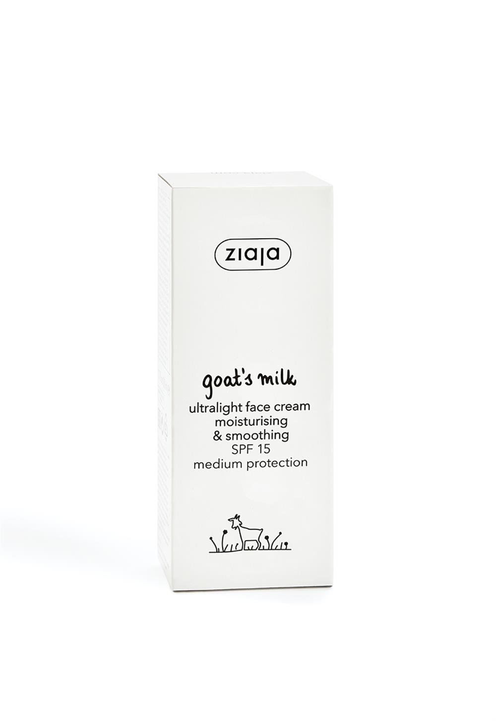 Ziaja Goat Milk Fast Absorbing Moisturizing and Soothing Face Cream SPF 15 50 ml - Chivela